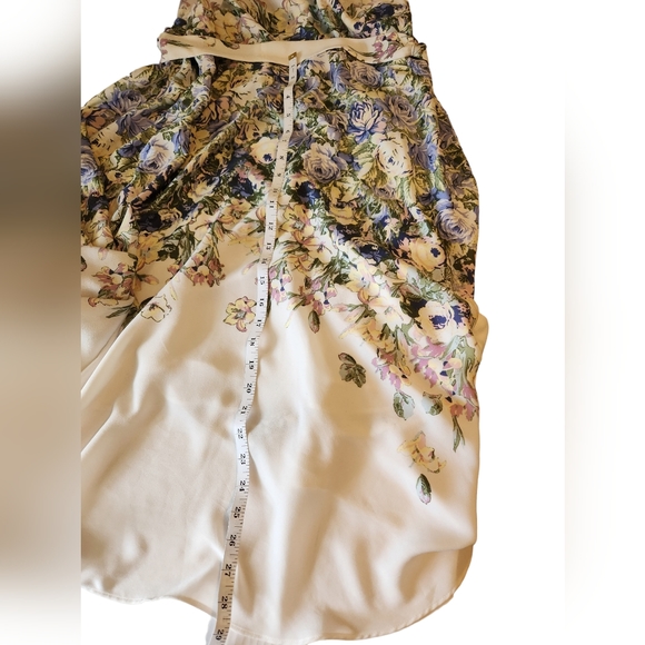 DN Designs Curvy Women's Halter Floral Tie Waist Dress - Picture 4 of 7